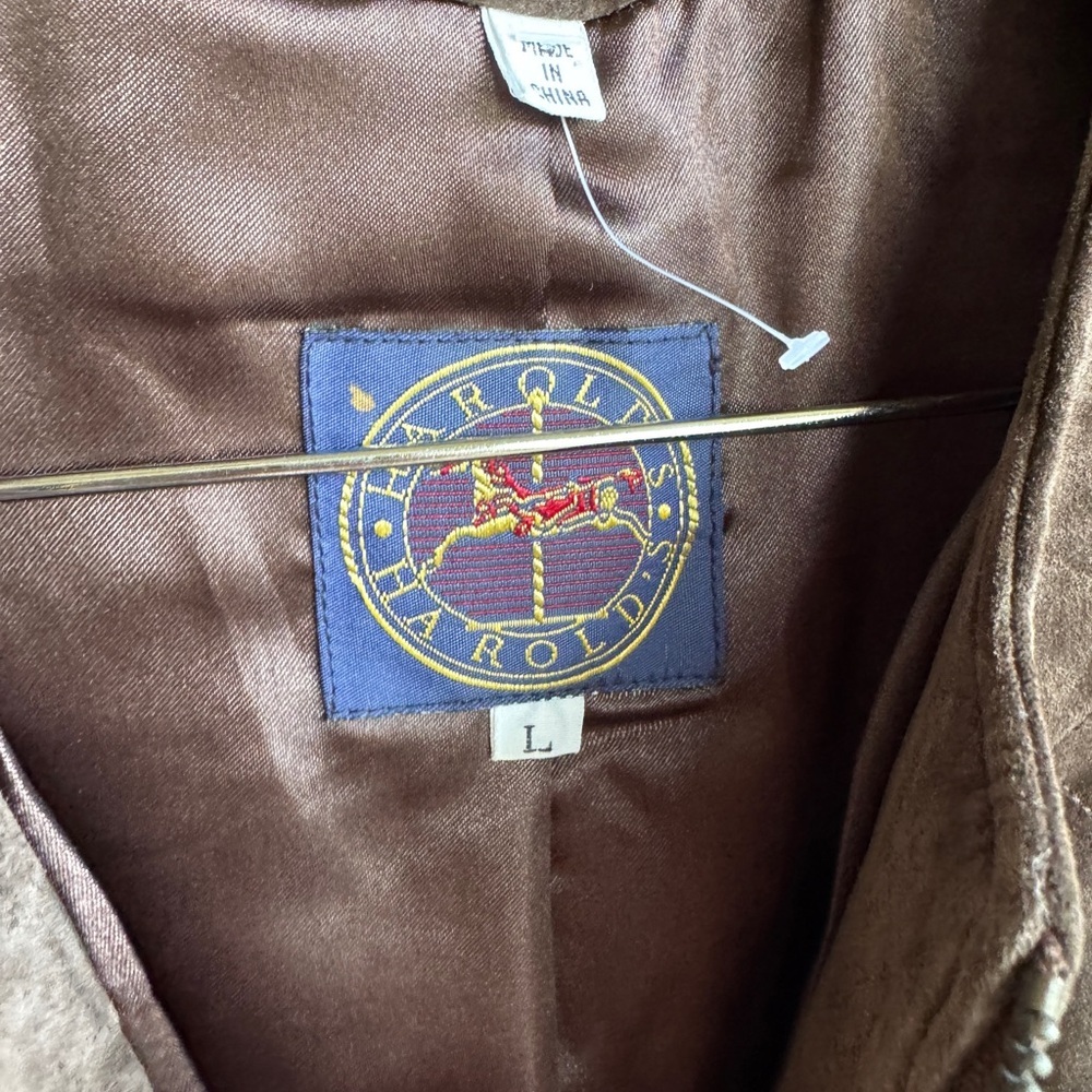 Harold’s Vintage Genuine Suede Leather Vest Brown Zip Western Boho Womens L - Picture 5 of 13